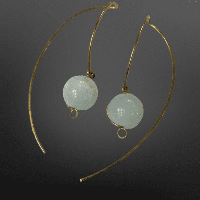 BOUCLES SERPENTINES AIGUE MARINE
