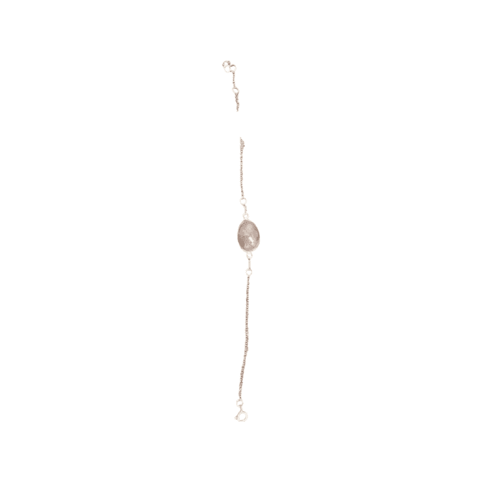 BRACELET CHAINETTE QUARTZ ROSE  ARGENT