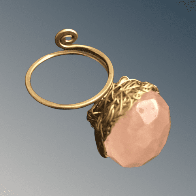 BAGUE METEORITE QUARTZ ROSE