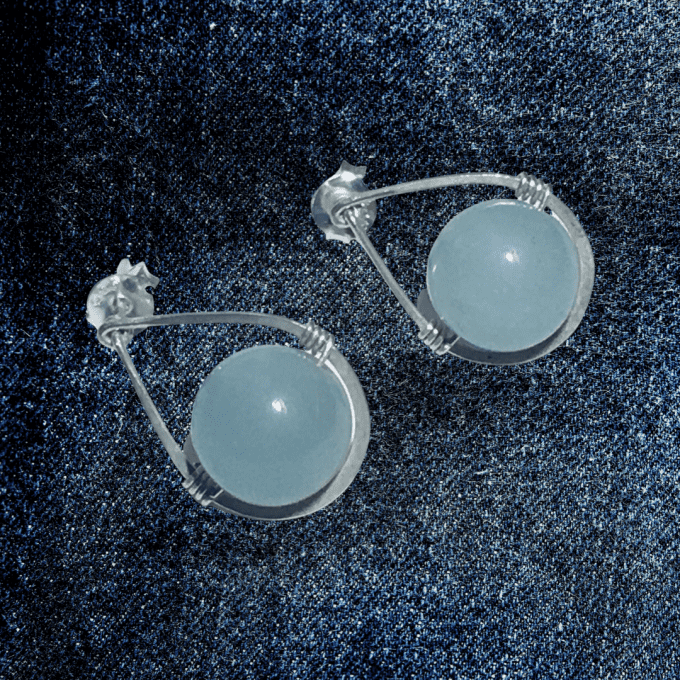 BOUCLES GOUTTE AIGUE MARINE