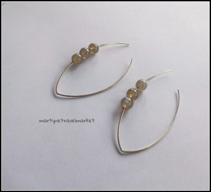 BOUCLES ARC 3 LABRADORITE