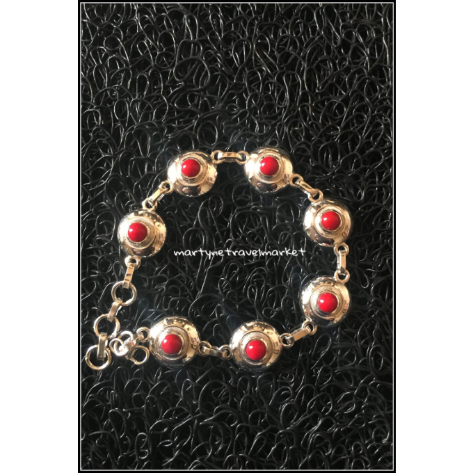 BRACELET ARGENT ET CORAIL