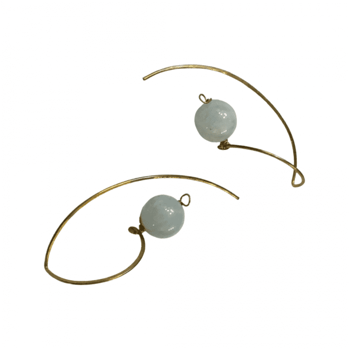 BOUCLES SERPENTINES AIGUE MARINE