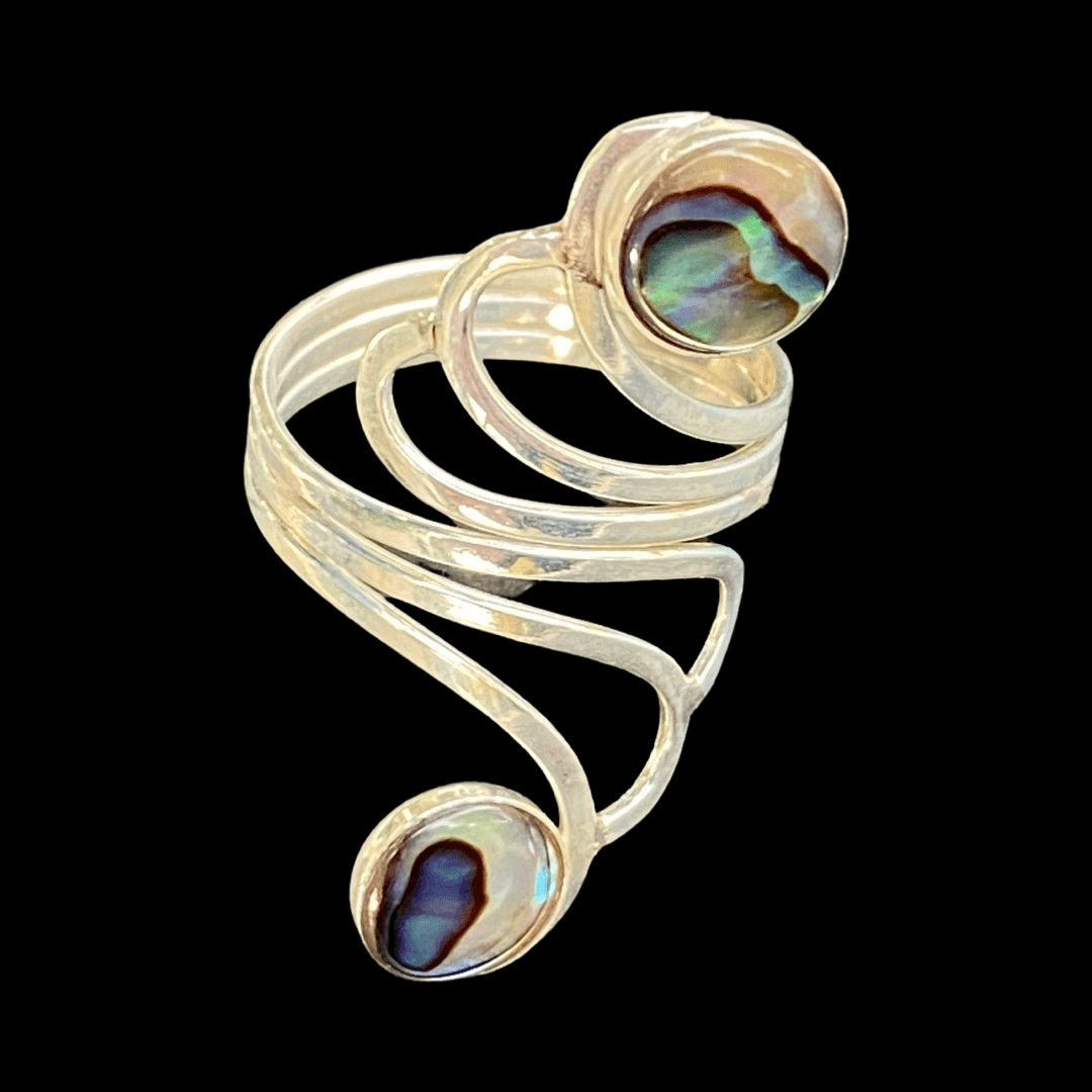 BAGUE ABALONE  ENROULEE CERCLES
