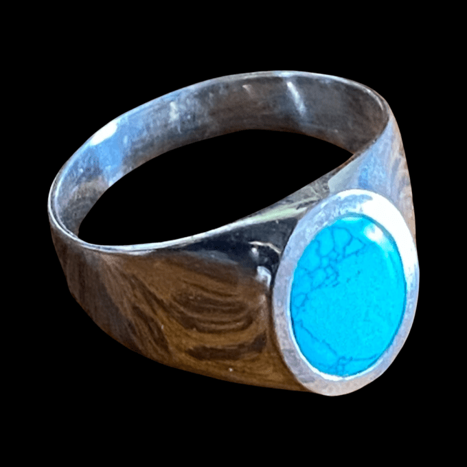 bague turquoise homme