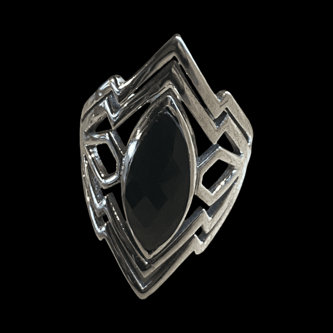 bague argent et onyx