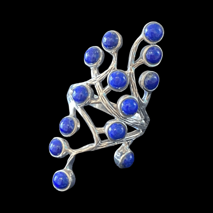 bague argent lapiz lazuli