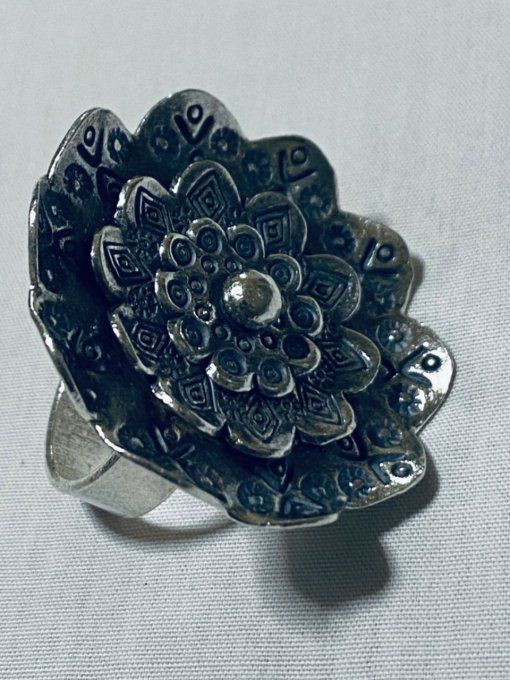 BAGUE FLEUR ARGENT