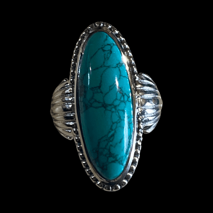 bague en argent et pierre turquoise