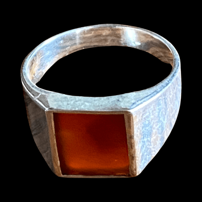 bague homme carré cornaline