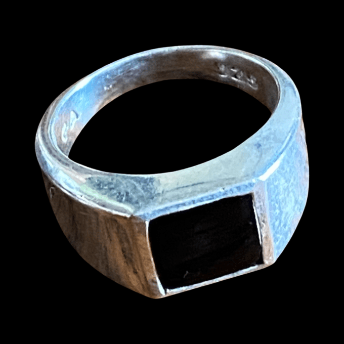 bague homme carré onyx