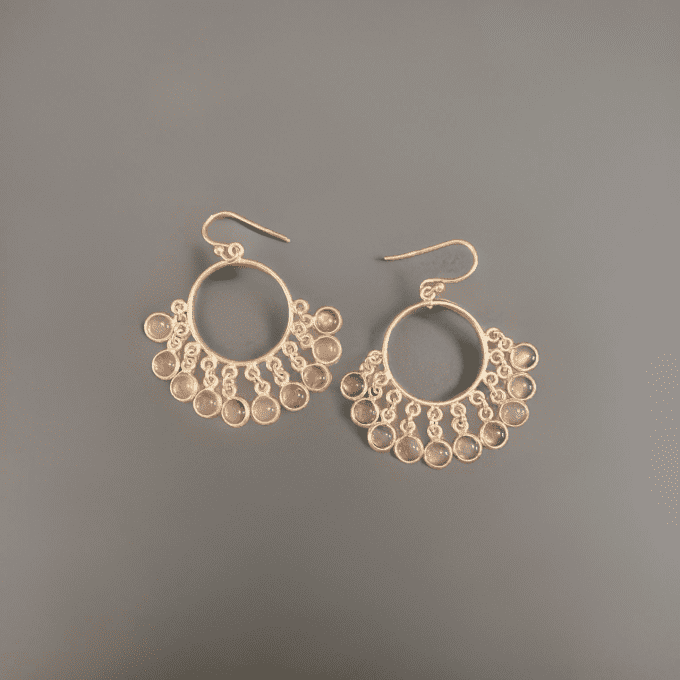 boucles quartz rose