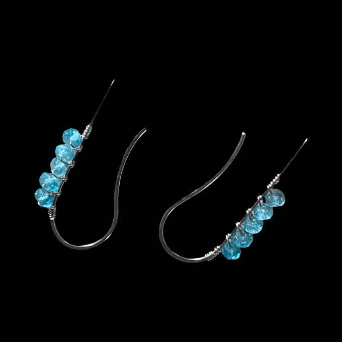 boucles d'oreilles argent aigue-marine