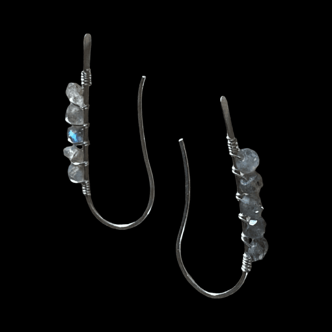 boucles d'oreilles argent labradorite