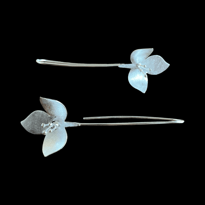 boucles d'oreilles longues argent