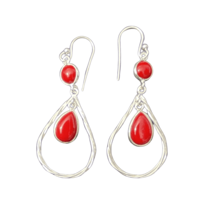 boucles d'oreilles corail
