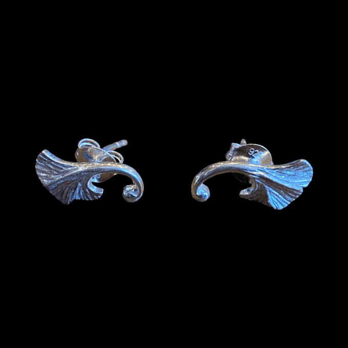 boucles d'oreilles mini ginko argent