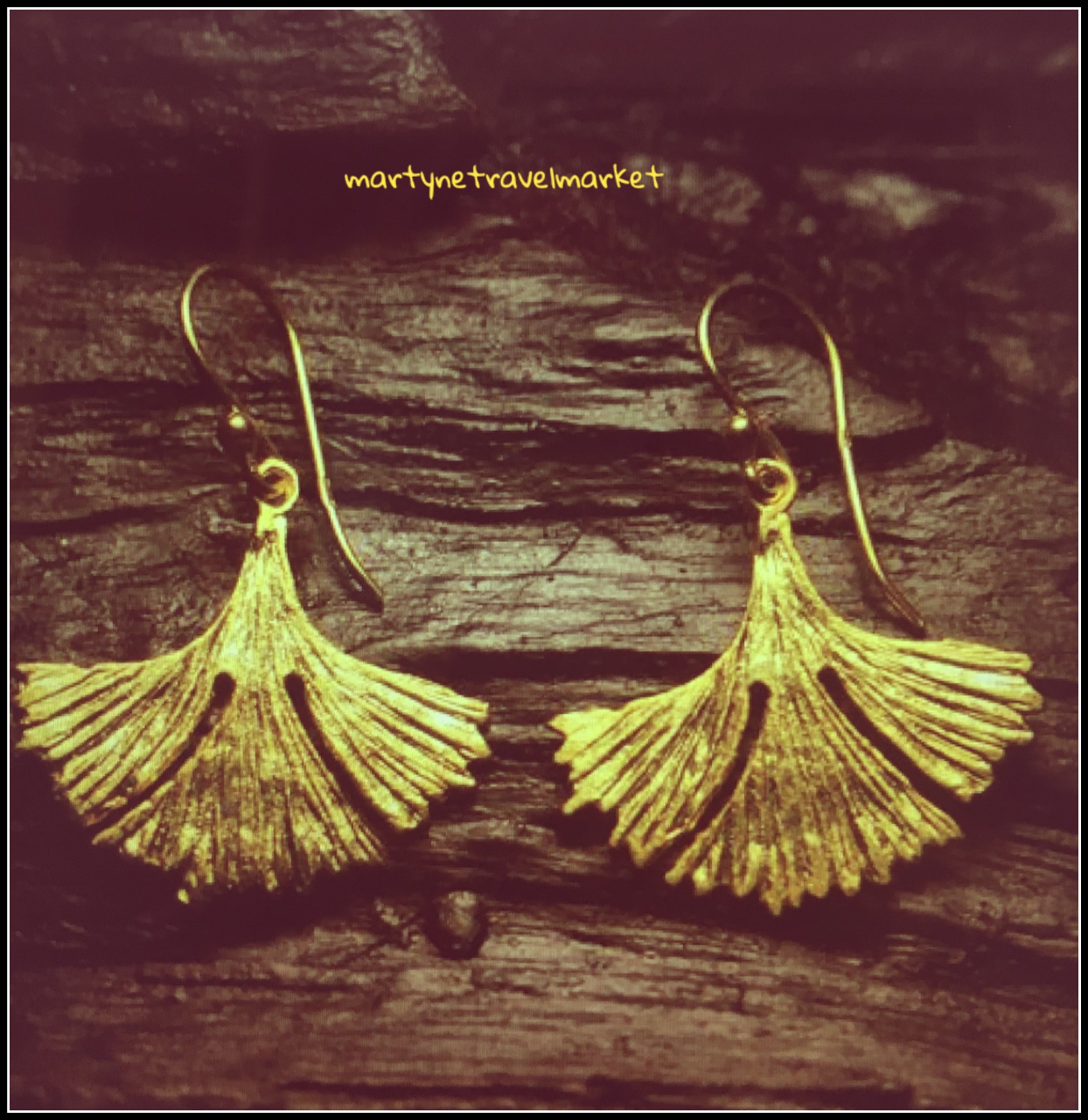 BOUCLES GINKO EVENTAIL DORE