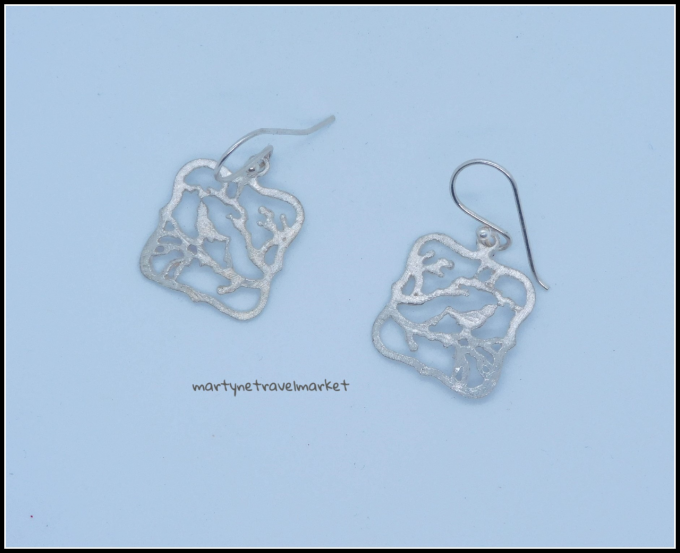 BOUCLES CARREES ARGENT
