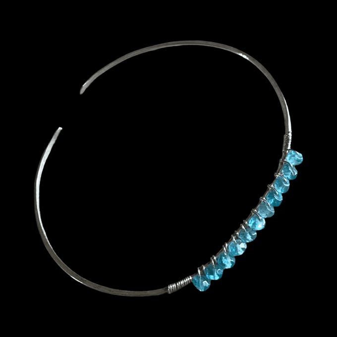 bracelet argent  aigue marine