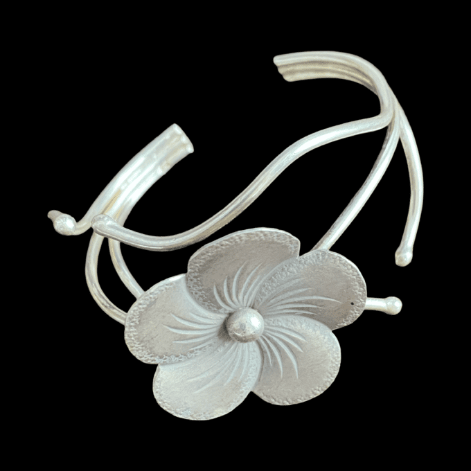 bracelet fleur argent