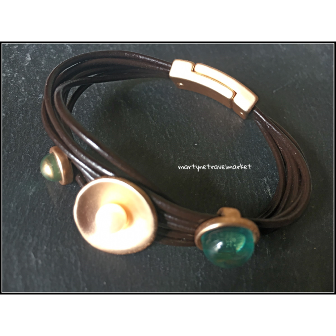 BRACELET CUIR ET PERLE