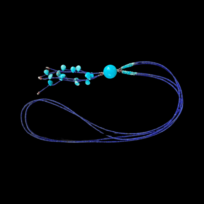 sautoir turquoise lapiz lazuli