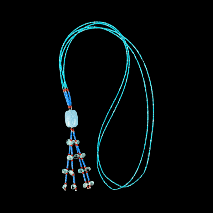 sautoir turquoise aigue marine