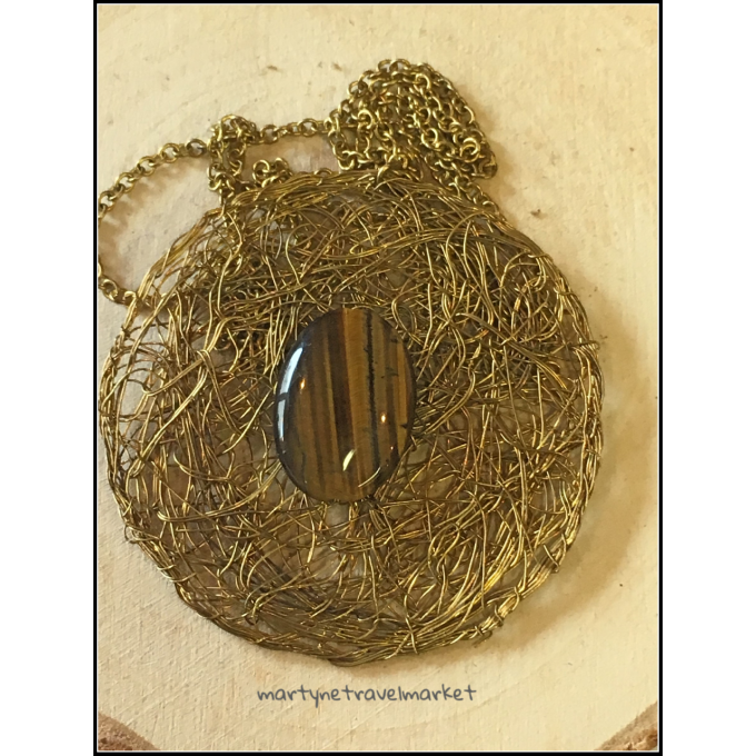 COLLIER BROUSSAILLE OEIL DE TIGRE