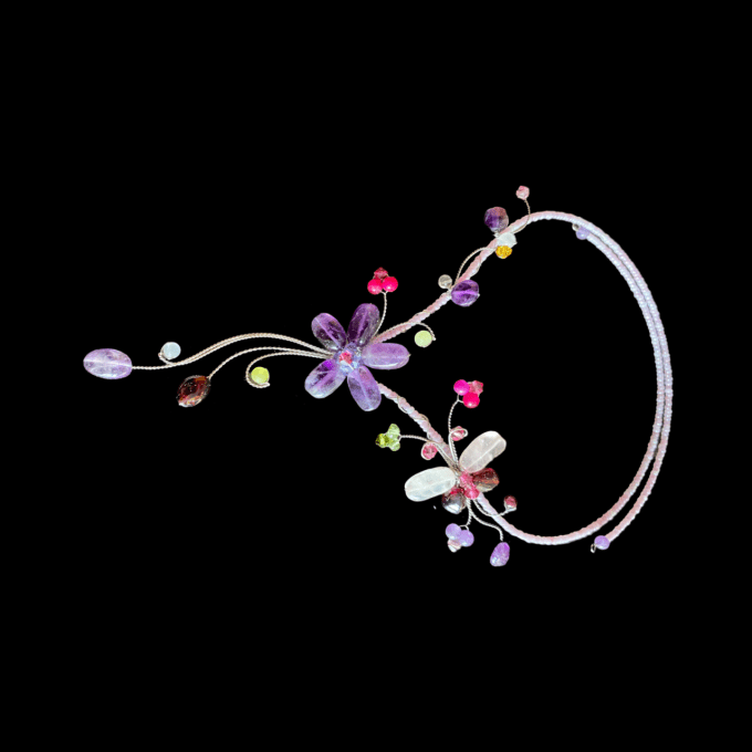 collier ras de cou fleur