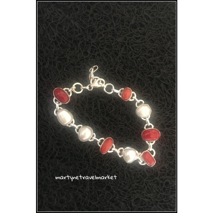BRACELET PERLES ET CORAIL