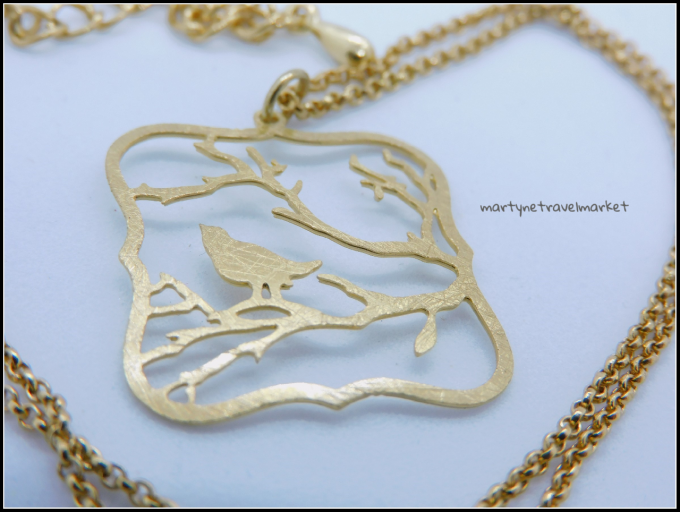 COLLIER CARRE OISEAU DORE