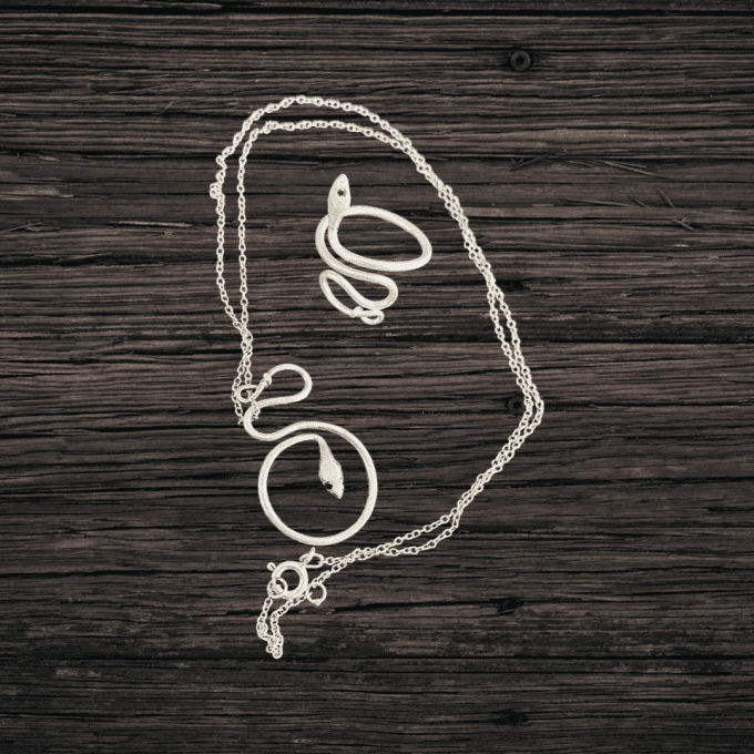 COLLIER SNAKE ARGENT