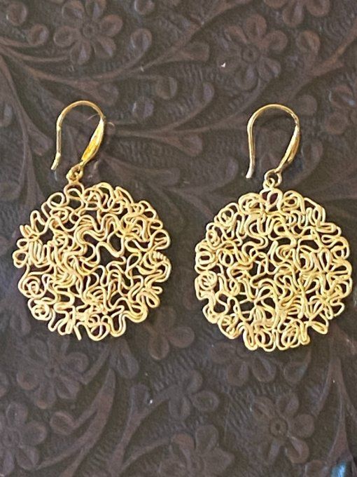 boucles broussailles plaqué or