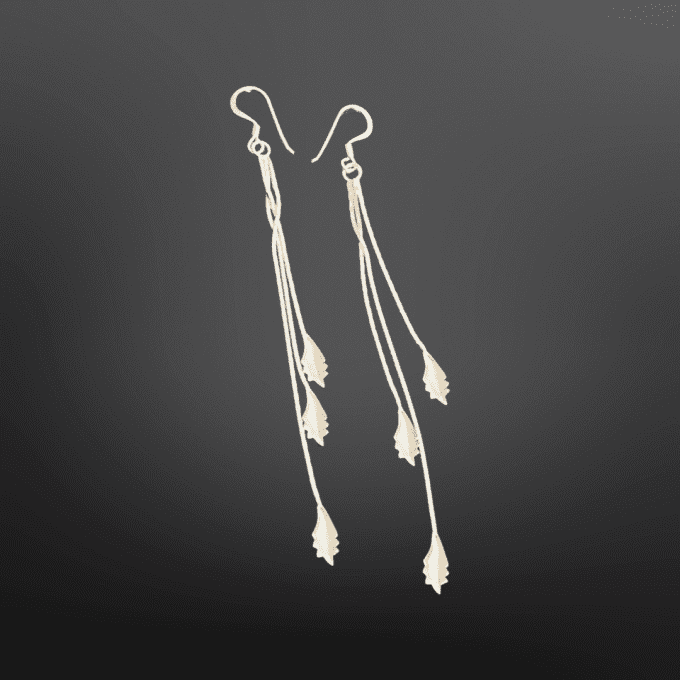 boucles d'oreilles feuilles argent