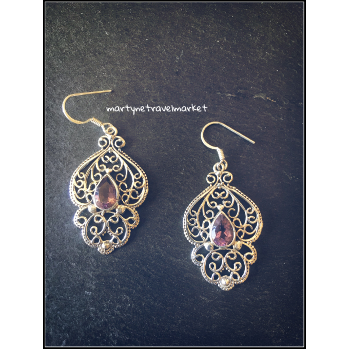 boucles d'oreilles améthyste