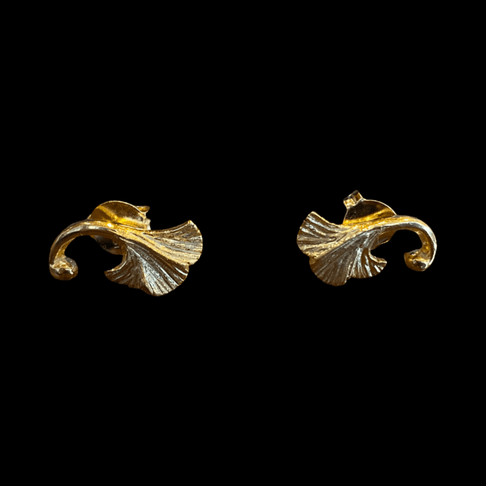 boucles d'oreilles ginko or