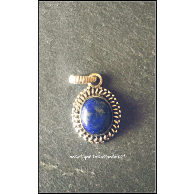 PENDENTIF ROND LAPIZ LAZULI