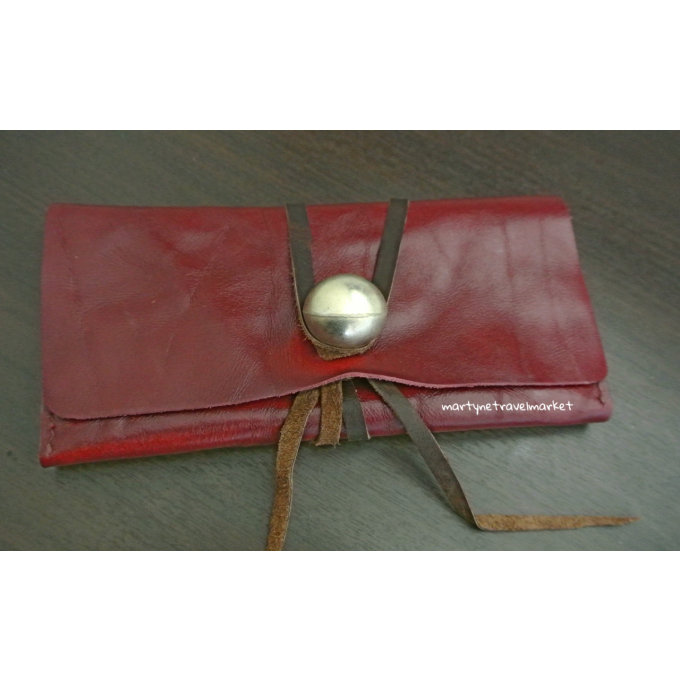 PORTEFEUILLE EN CUIR BORDEAUX