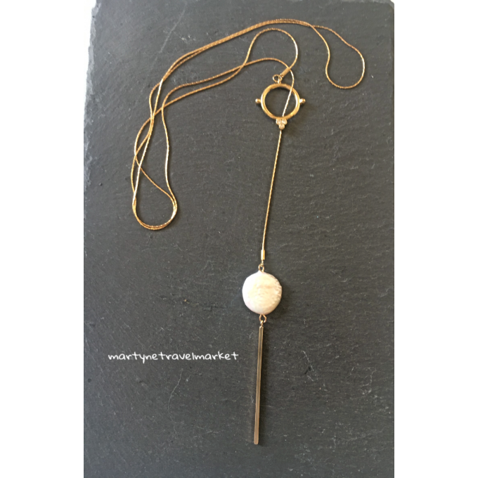 COLLIER CERCLE ET NACRE