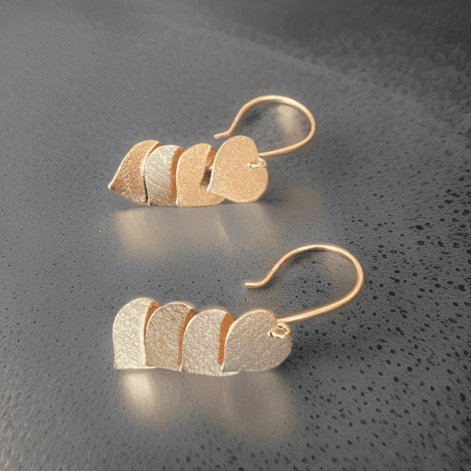 boucles d'oreilles coeur or rose